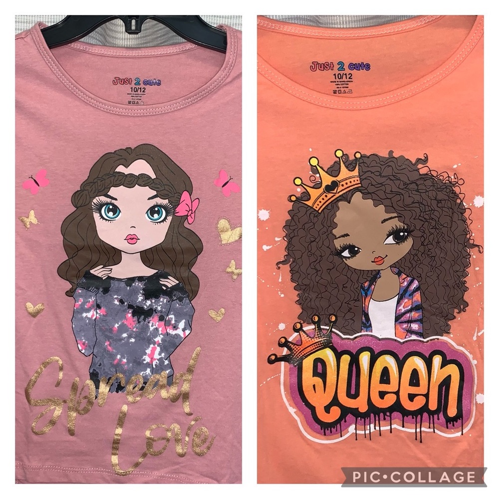 🌟Bundle🌟Just 2 Cute Coral Queen & Pink Spread Love Long Sleeve Shirts